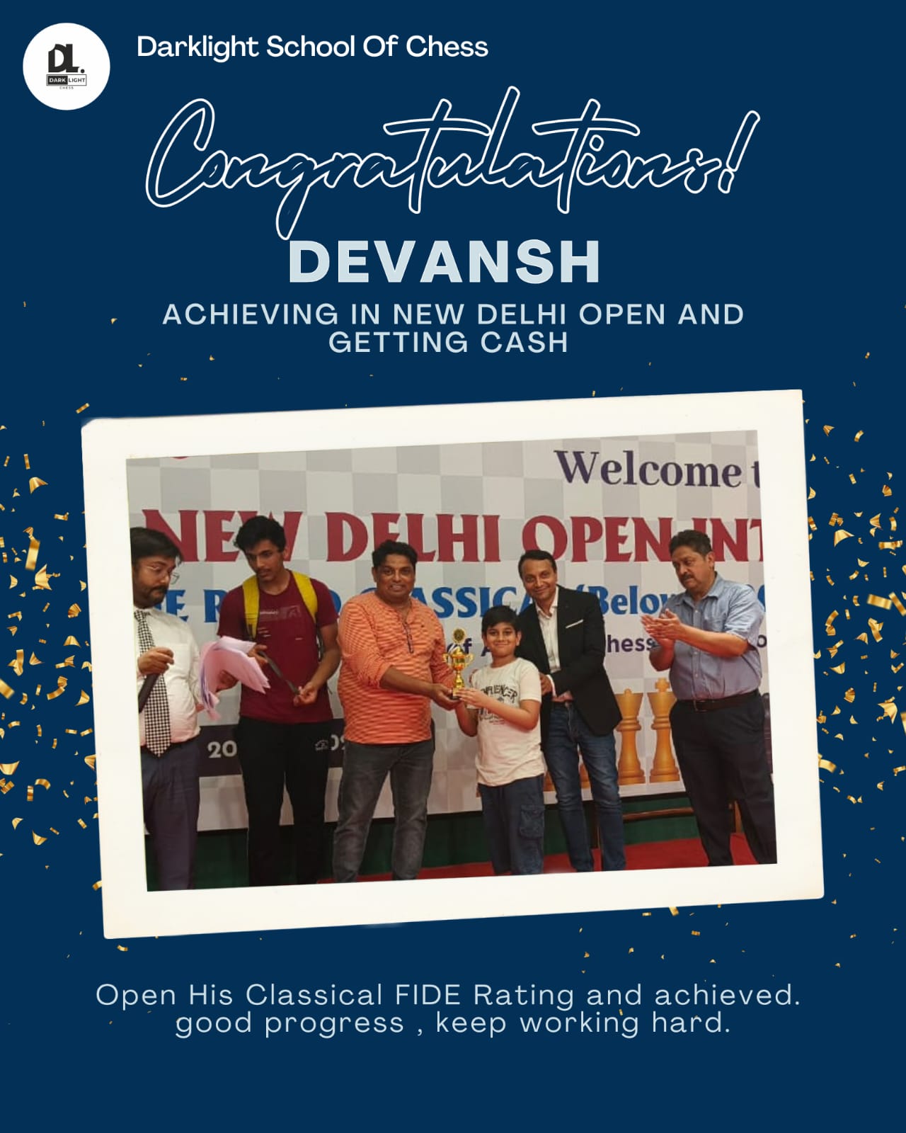 Devansh โ achieving in New Delhi Open
